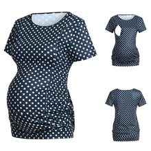 Load image into Gallery viewer, Women&#39;s Short Sleeve Tops Breastfeeding Nusring Dot T-shirts Maternity Clothes
