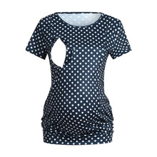 Load image into Gallery viewer, Women&#39;s Short Sleeve Tops Breastfeeding Nusring Dot T-shirts Maternity Clothes